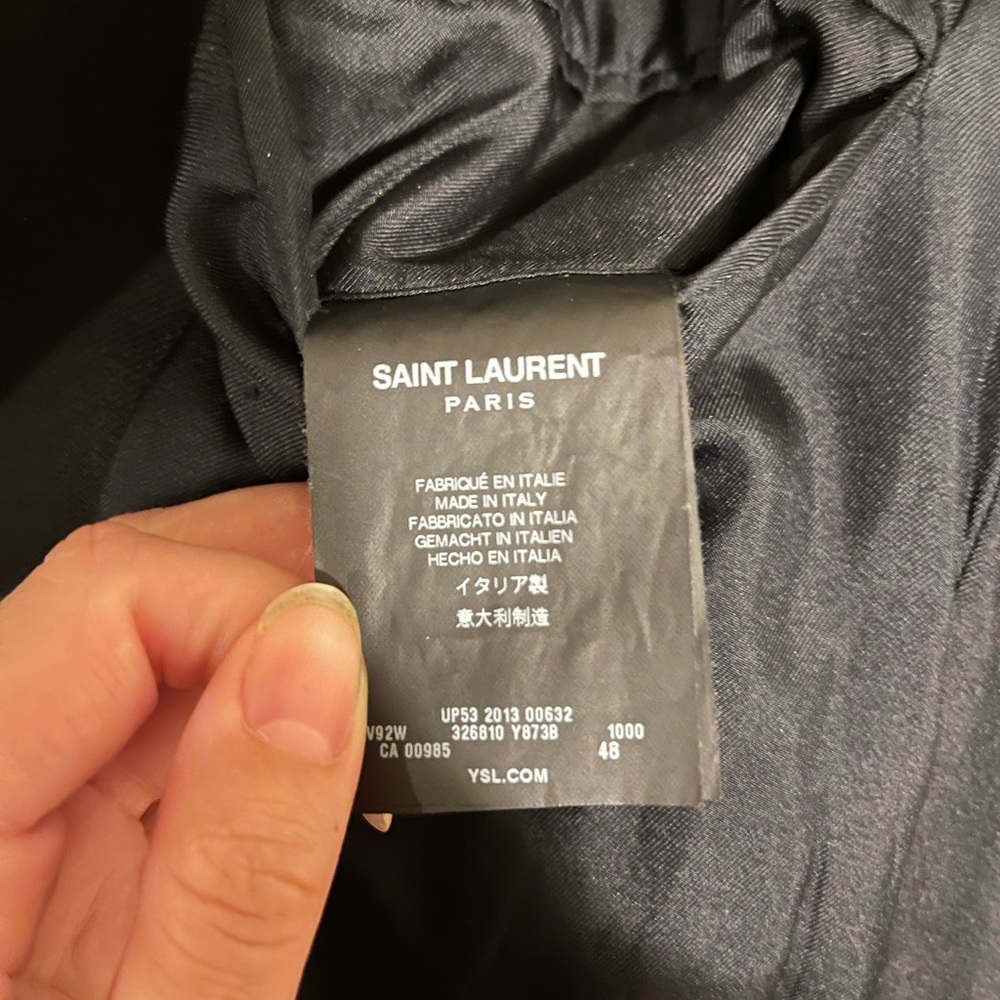 Men's Saint Laurent Black Blazer with Leather Detail EU48 US38 - Picture 7 of 8